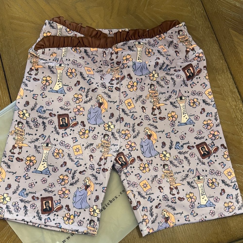 rapunzel magic box athletic shorts NEW